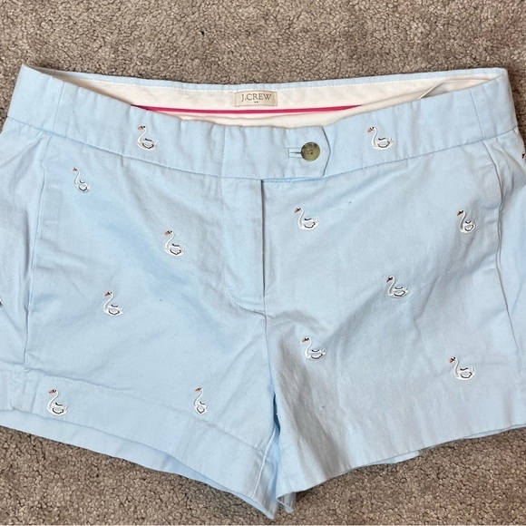 J. Crew Womens Blue Swan Shorts Size 4 - Picture 2 of 6